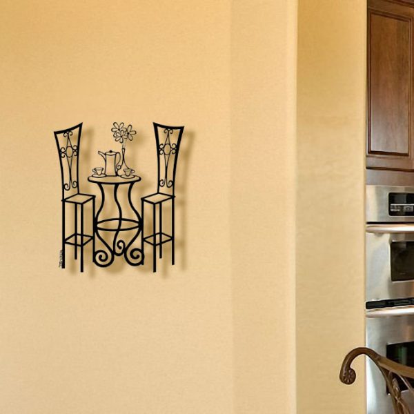 Metal Wall art Bistro French Table Medium